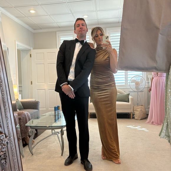 X Revolve Mott Maxi Dress in Gold - Picture 5 of 5